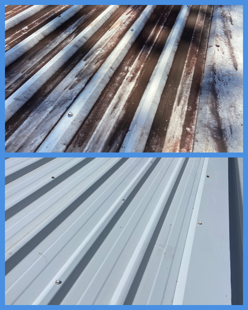 tin roof in wynnum before and after roof cleaning