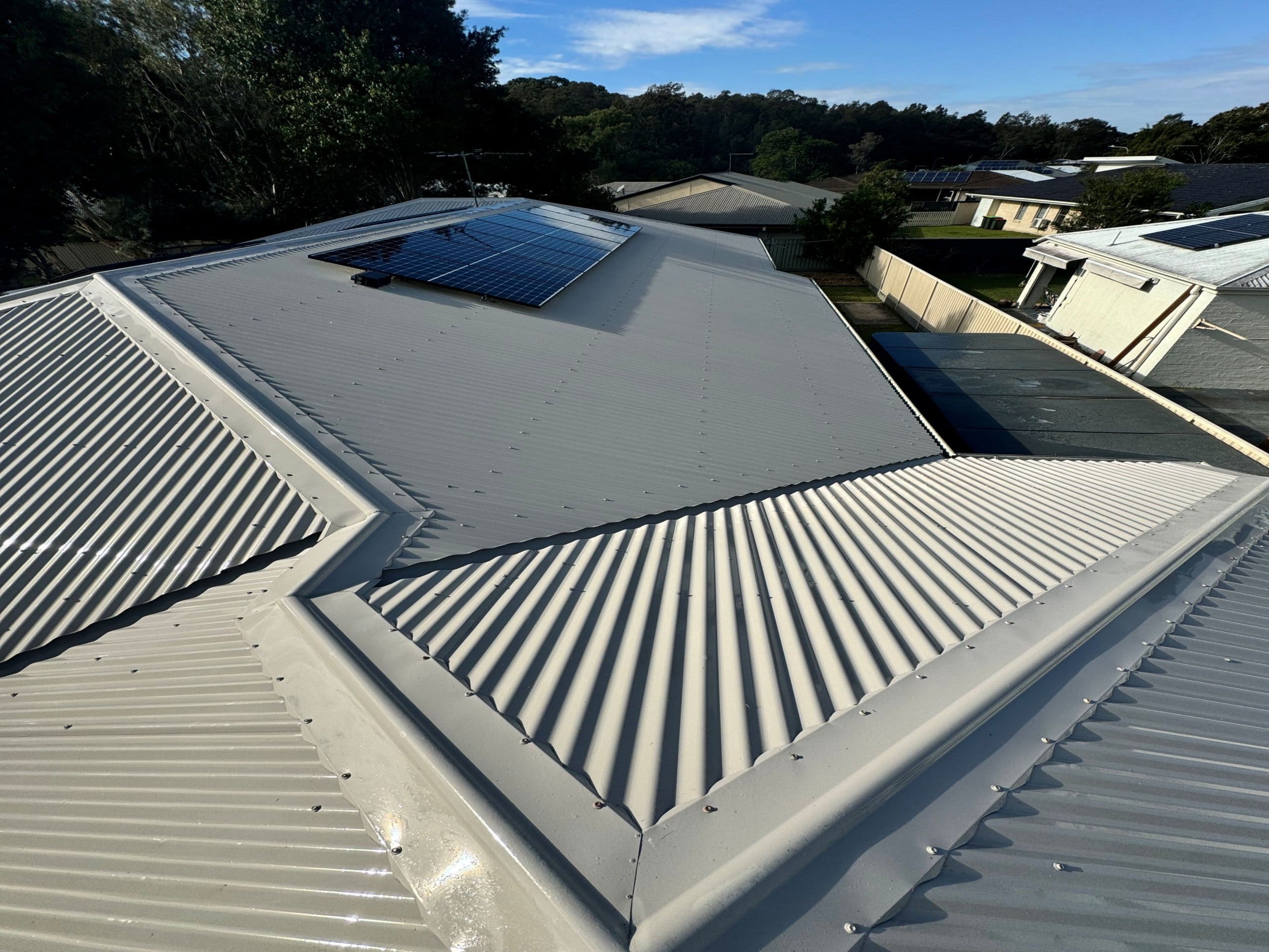 Roof clean Redlands after soft wash landscape