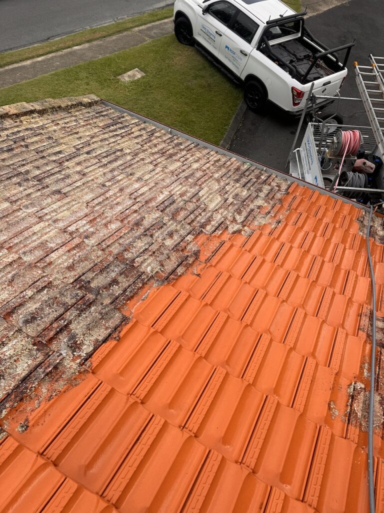 Aspley terracotta Roof During Roof Cleaning