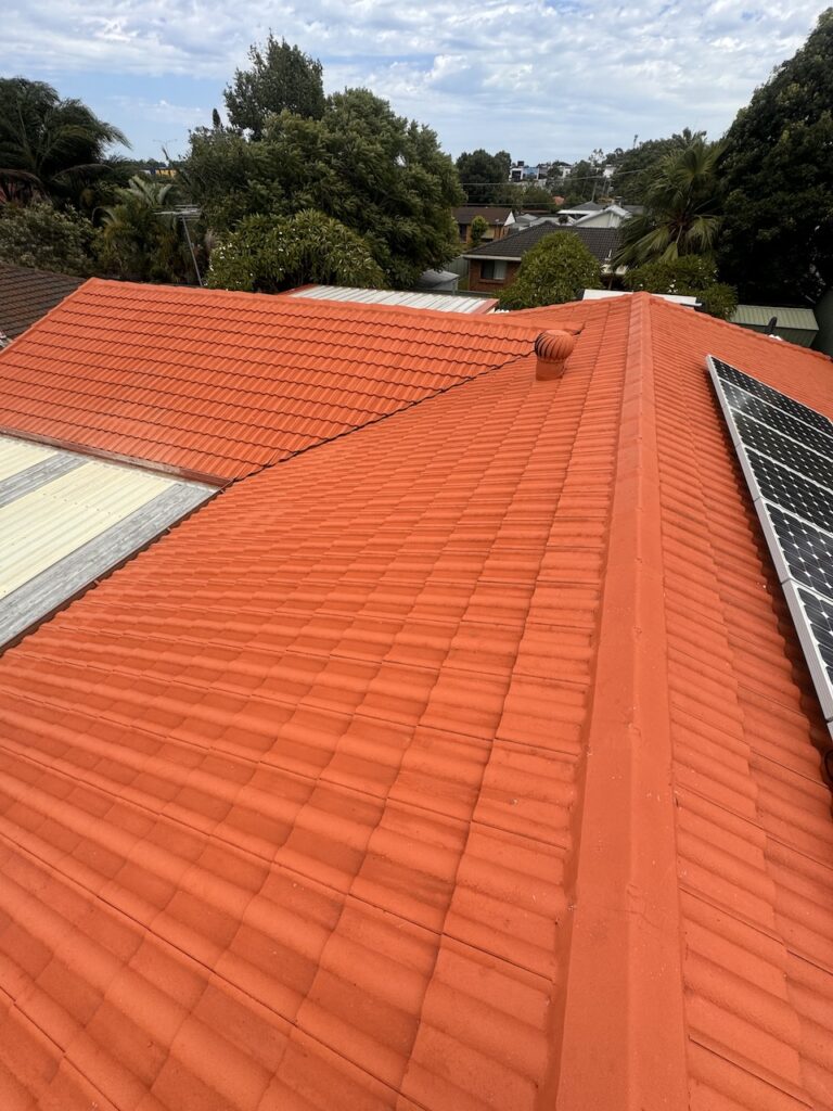 After Acacia Ridge Roof Cleaning. Red tile roof